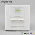 White 3 Gangs 1 Way Light Wall Switch